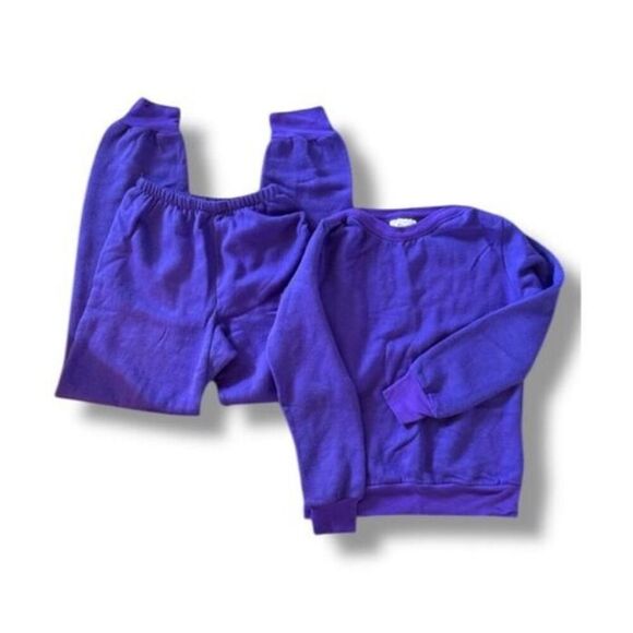 NEW 80's Vintage Breaker New York Womens Purple Soft‎ Sweat Set sz S Jazzercise - Picture 2 of 5